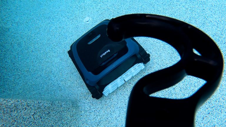 Beatbot AquaSense 2 Angled Underwater View Robot Near Drain