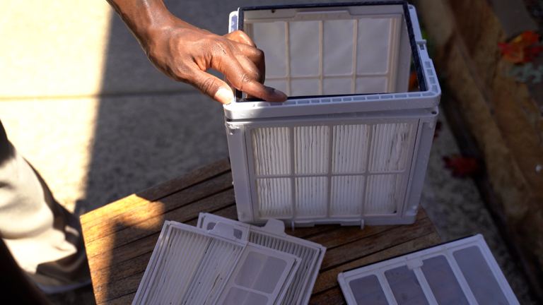Clear UV Filter Basket Disassembled On Table