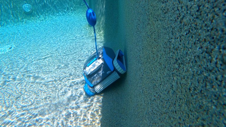 Dolphin Escape Underwater Angled View Cleaning Pool Wall