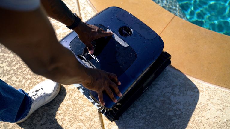 Beatbot AquaSense 2 Ultra Starting Robot On Pool Deck